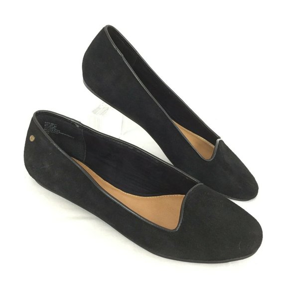 Bass Shoes - Bass Suede Flats Womens 9 M Black Round Toe Ballet